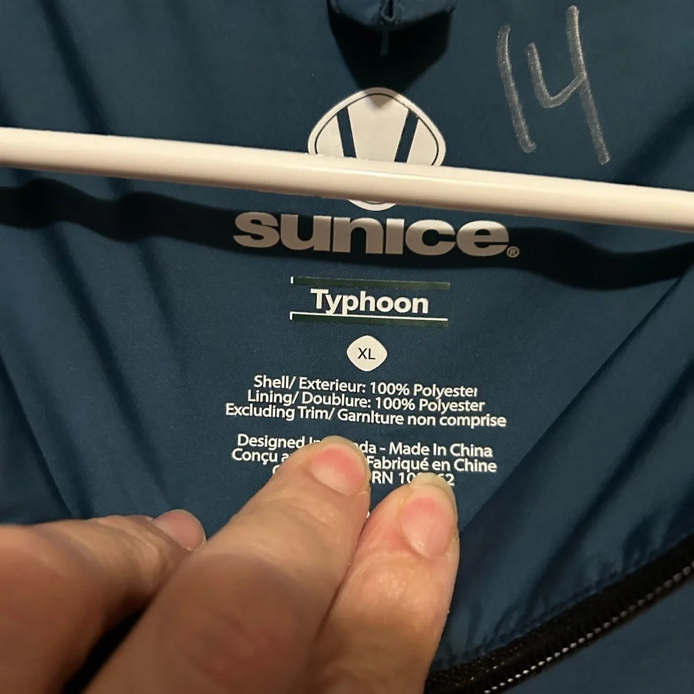 Sunice Men's Dark Blue Windbreaker with White Accents